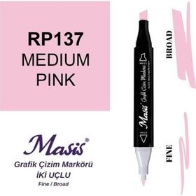 Masis 137 Pembe Çift Uçlu Marker Grafik Çizim Kalemi