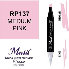 Masis 137 Pembe Çift Uçlu Marker Grafik Çizim Kalemi