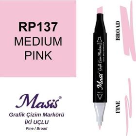 Masis 137 Pembe Çift Uçlu Marker Grafik Çizim Kalemi