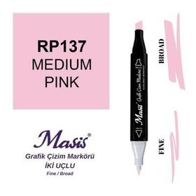 Masis 137 Pembe Çift Uçlu Marker Grafik Çizim Kalemi