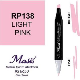 Masis 138 Açık Pembe Çift Uçlu Marker Grafik Çizim Kalemi