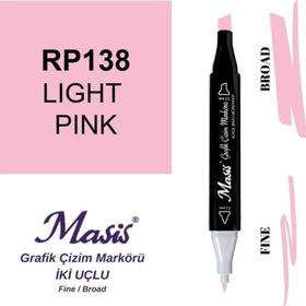 Masis 138 Açık Pembe Çift Uçlu Marker Grafik Çizim Kalemi