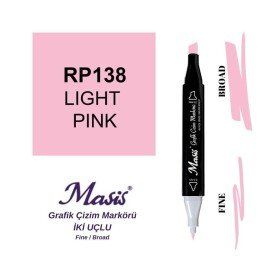 Masis 138 Açık Pembe Çift Uçlu Marker Grafik Çizim Kalemi