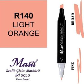 Masis 140 Açık Turuncu Çift Uçlu Marker Grafik Çizim Kalemi
