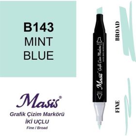 Masis 143 Nane Mavisi Çift Uçlu Marker Grafik Çizim Kalemi