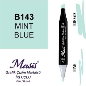 Masis 143 Nane Mavisi Çift Uçlu Marker Grafik Çizim Kalemi