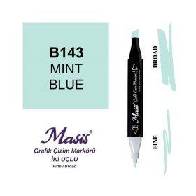 Masis 143 Nane Mavisi Çift Uçlu Marker Grafik Çizim Kalemi