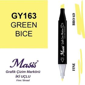 Masis 163 Yeşilimsi Anason Çift Uçlu Marker Grafik Çizim Kalemi