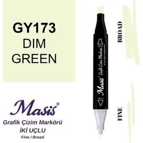Masis 173 Mat Yeşil Çift Uçlu Marker Grafik Çizim Kalemi