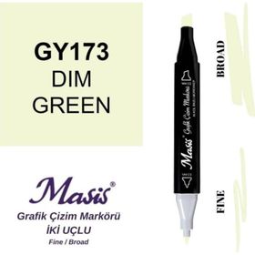 Masis 173 Mat Yeşil Çift Uçlu Marker Grafik Çizim Kalemi