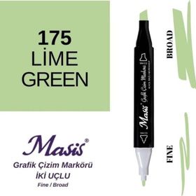 Masis 175 Limon Yeşil Çift Uçlu Marker Grafik Çizim Kalemi
