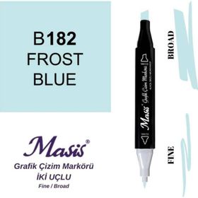 Masis 182 Donuk Mavi Çift Uçlu Marker Grafik Çizim Kalemi