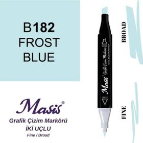 Masis 182 Donuk Mavi Çift Uçlu Marker Grafik Çizim Kalemi