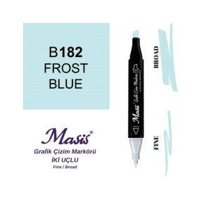 Masis 182 Donuk Mavi Çift Uçlu Marker Grafik Çizim Kalemi