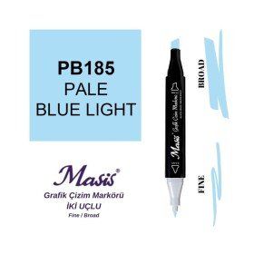 Masis 185 Mat Açık Mavi Çift Uçlu Marker Grafik Çizim Kalemi
