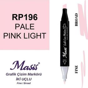 Masis 196 Mat Açık Pembe Çift Uçlu Marker Grafik Çizim Kalemi