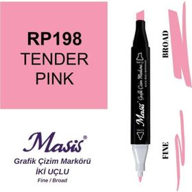 Masis 198 Yumuşak Pembe Çift Uçlu Marker Grafik Çizim Kalemi