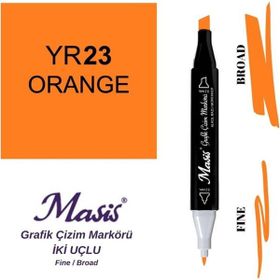 Masis 23 Turuncu Çift Uçlu Marker Grafik Çizim Kalemi