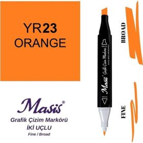 Masis 23 Turuncu Çift Uçlu Marker Grafik Çizim Kalemi