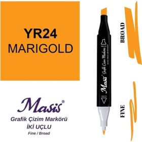 Masis 24 Kadife Çiçeği Çift Uçlu Marker Grafik Çizim Kalemi