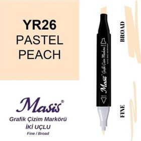 Masis 26 Pastel Şeftali Çift Uçlu Marker Grafik Çizim Kalemi