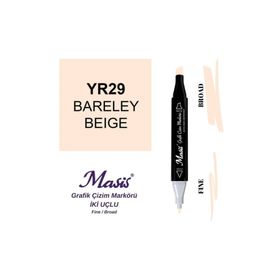 Masis 29 Açık Bej Çift Uçlu Marker Grafik Çizim Kalemi