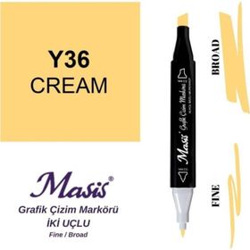 Masis 36 Krem Çift Uçlu Marker Grafik Çizim Kalemi