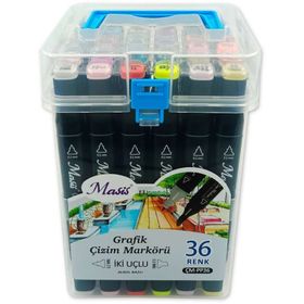 Masis 36 Renk Çift Taraflı Twin Grafik Marker Kalem Seti