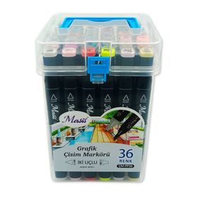Masis 36 Renk Çift Taraflı Twin Grafik Marker Kalem Seti