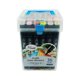Masis 36 Renk Çift Taraflı Twin Grafik Marker Kalem Seti