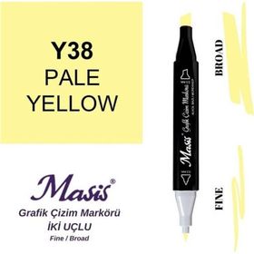 Masis 38 Açık Sarı Çift Uçlu Marker Grafik Çizim Kalemi