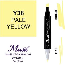 Masis 38 Açık Sarı Çift Uçlu Marker Grafik Çizim Kalemi