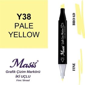 Masis 38 Açık Sarı Çift Uçlu Marker Grafik Çizim Kalemi