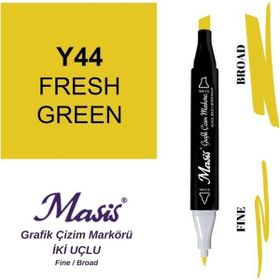 Masis 44 Canlı Sarı Çift Uçlu Marker Grafik Çizim Kalemi