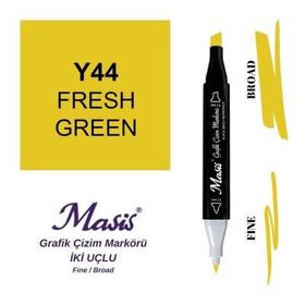 Masis 44 Canlı Sarı Çift Uçlu Marker Grafik Çizim Kalemi