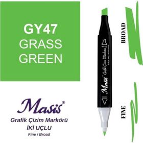 Masis 47 Çimen Yeşili Çift Uçlu Marker Grafik Çizim Kalemi