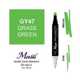 Masis 47 Çimen Yeşili Çift Uçlu Marker Grafik Çizim Kalemi