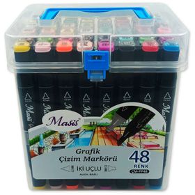 Masis 48 Renk Çift Taraflı Twin Grafik Marker Kalem Seti