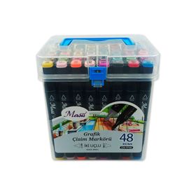 Masis 48 Renk Çift Taraflı Twin Grafik Marker Kalem Seti