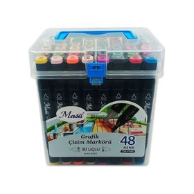 Masis 48 Renk Çift Taraflı Twin Grafik Marker Kalem Seti
