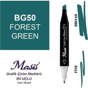 Masis 50 Orman Yeşili Çift Uçlu Marker Grafik Çizim Kalemi