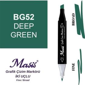 Masis 52 Koyu Yeşil Çift Uçlu Marker Grafik Çizim Kalemi
