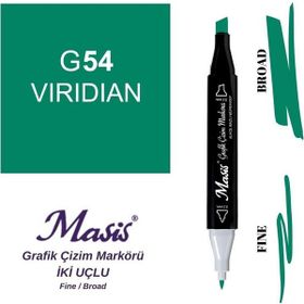 Masis 54 Viridian Yeşil Çift Uçlu Marker Grafik Çizim Kalemi