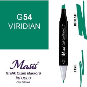 Masis 54 Viridian Yeşil Çift Uçlu Marker Grafik Çizim Kalemi