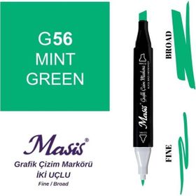Masis 56 Nane Yeşil Çift Uçlu Marker Grafik Çizim Kalemi
