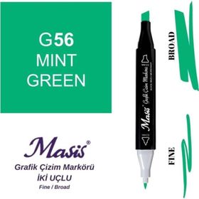 Masis 56 Nane Yeşil Çift Uçlu Marker Grafik Çizim Kalemi
