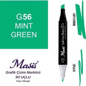 Masis 56 Nane Yeşil Çift Uçlu Marker Grafik Çizim Kalemi
