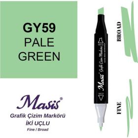 Masis 59 Açık Yeşil Çift Uçlu Marker Grafik Çizim Kalemi