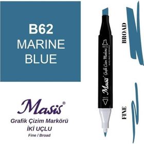 Masis 62 Deniz Mavi Çift Uçlu Marker Grafik Çizim Kalemi
