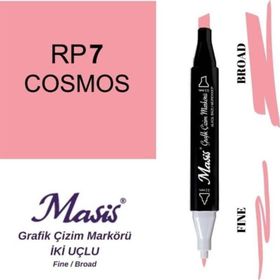 Masis 7 Kozmos Çiçeği Çift Uçlu Marker Grafik Çizim Kalemi
